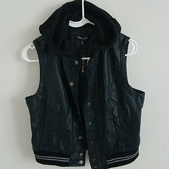 Black Hooded Sleeveless Jacket - Picture 3 of 3
